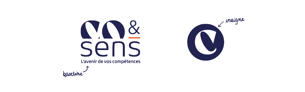 Image représentant la logo avec baseline et l'insigne de Co&Sens